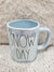 Rae Dunn "Snow Day" Blue Iridescent Mug Winter Collection