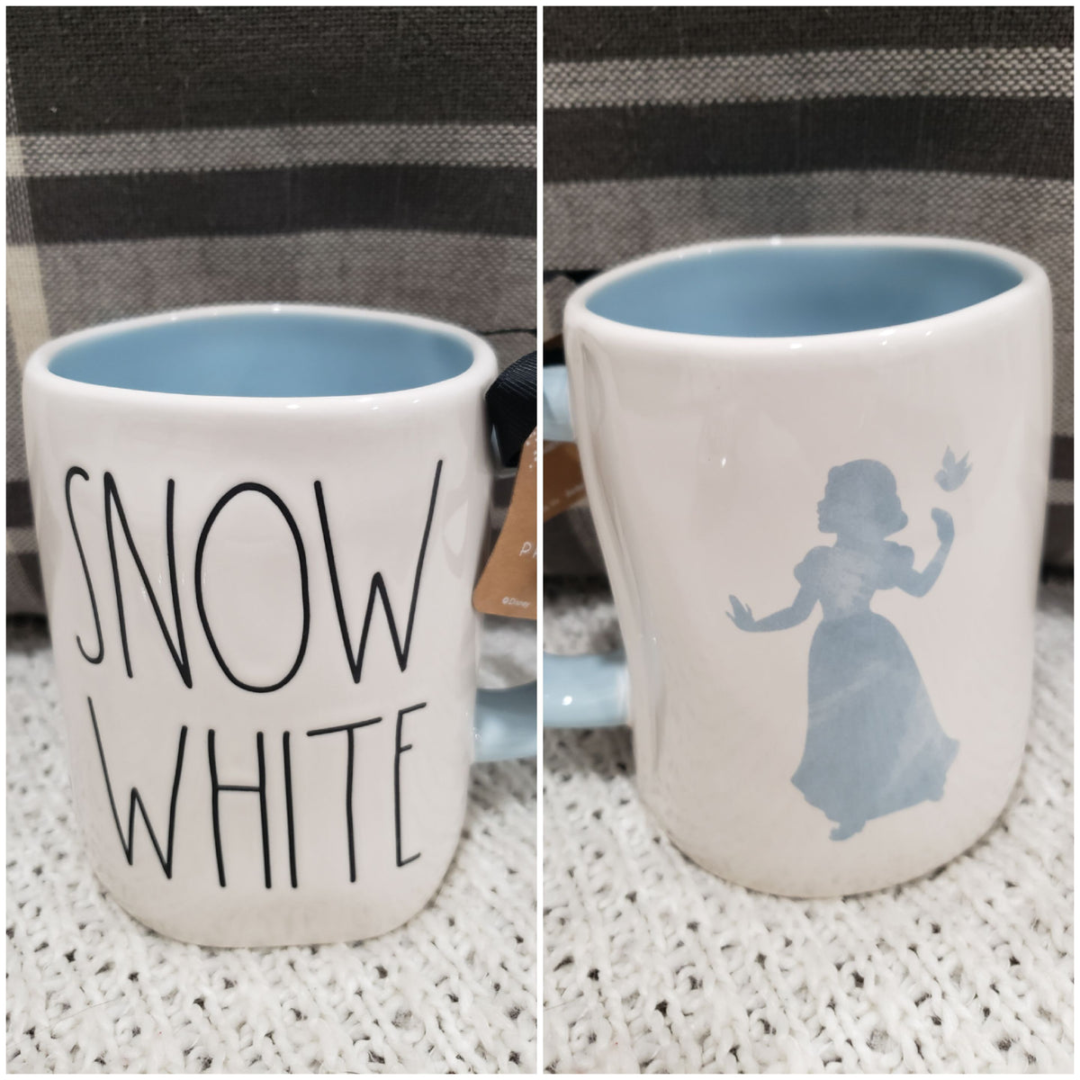 Rae Dunn &quot;Snow White&quot; Blue Snow White Silhouette Double Sided Mug Disney&#39;s Princess Collection
