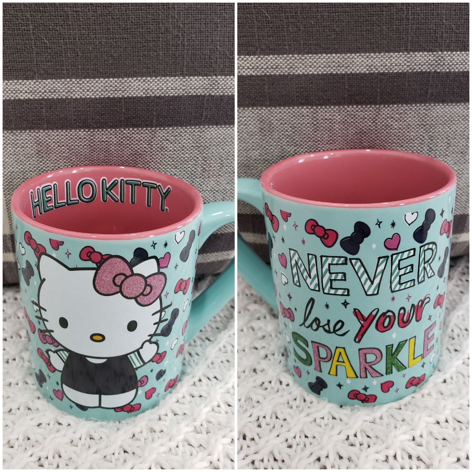 Hello Kitty "Never Lose Your Sparkle " Double Sided 14 oz Mug Hk Collection