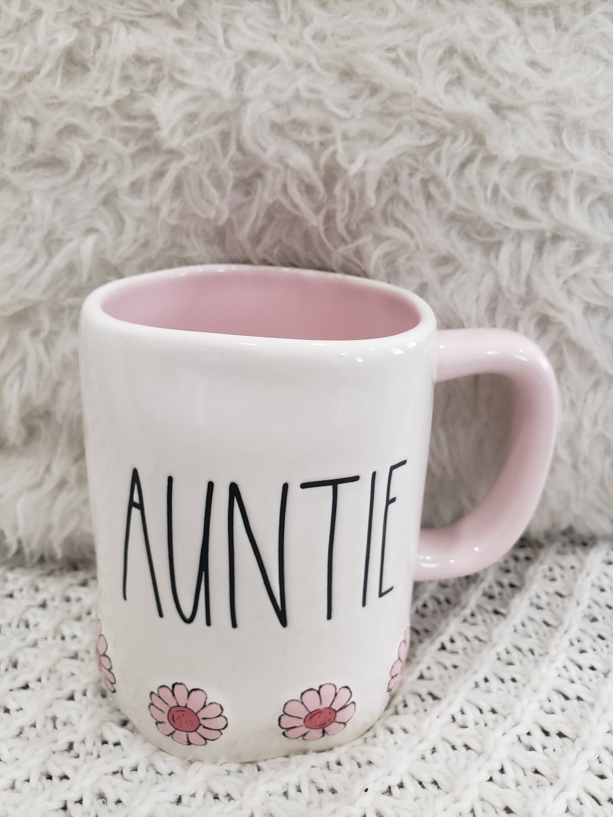 Rae Dunn "Auntie" Flower Wrapped At Bottom Mug Spring Collection