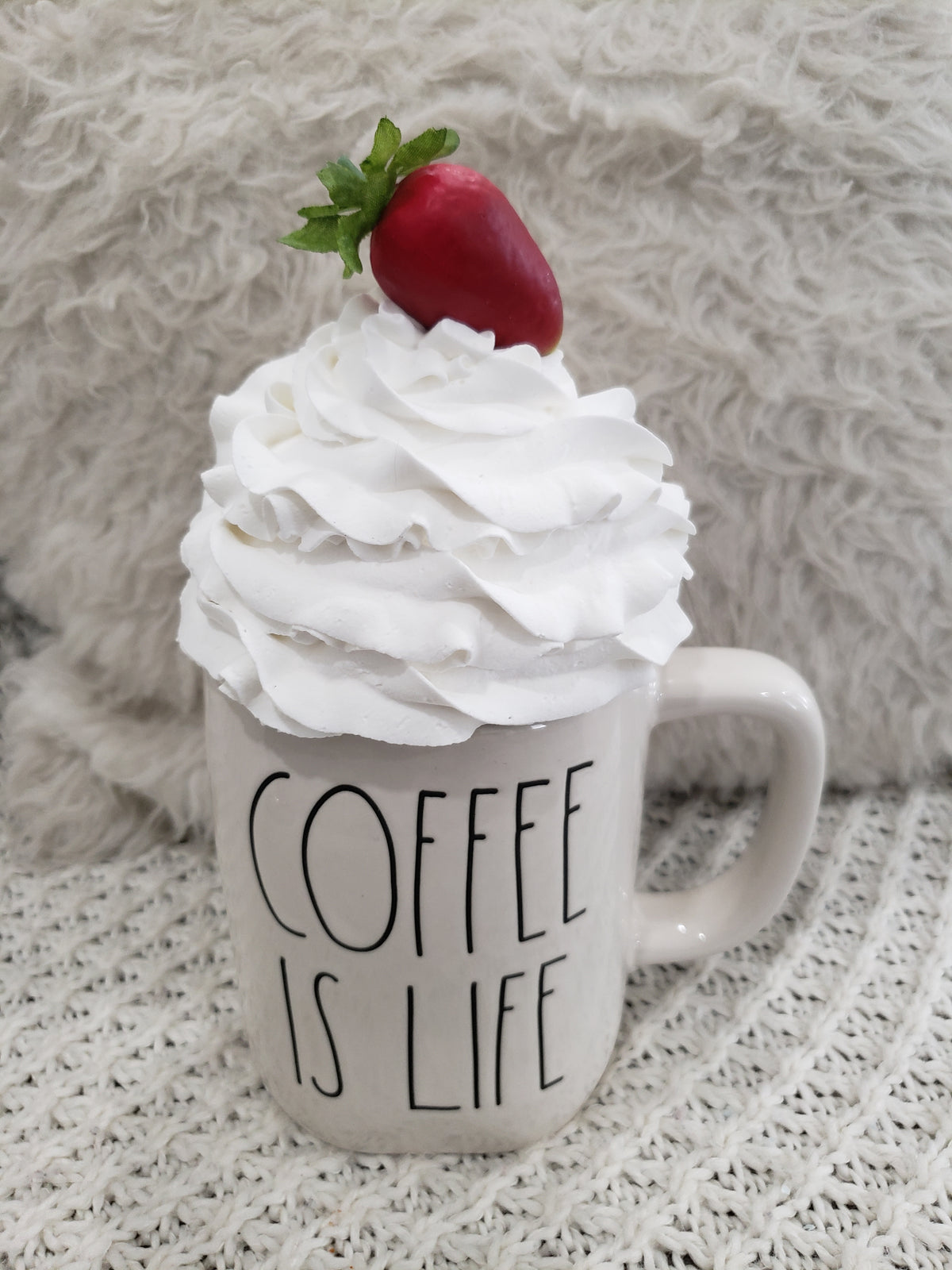Pip Posh Design Faux Sweet Décor White Whipped Strawberry Mug Topper Collection