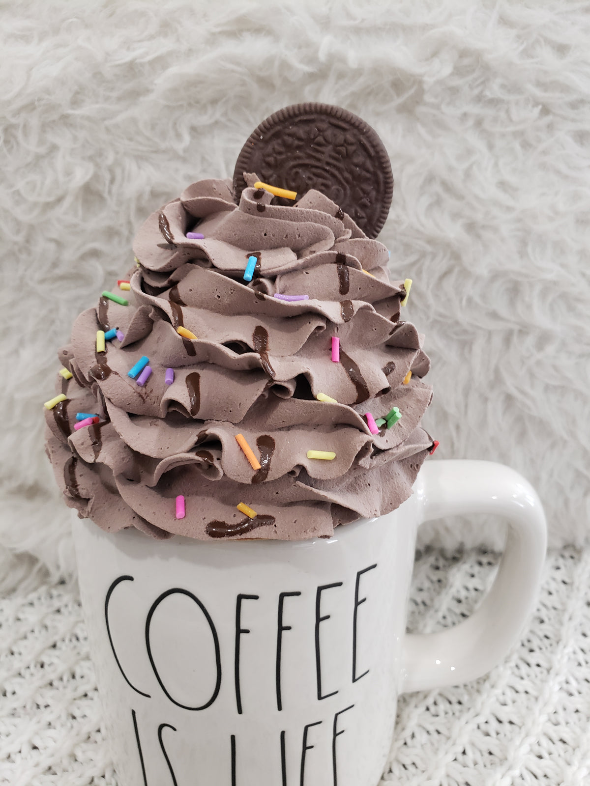Pip Posh Design Faux Sweet Décor Confetti Sprinkled  Oreo Chocolate Mug Topper Collection