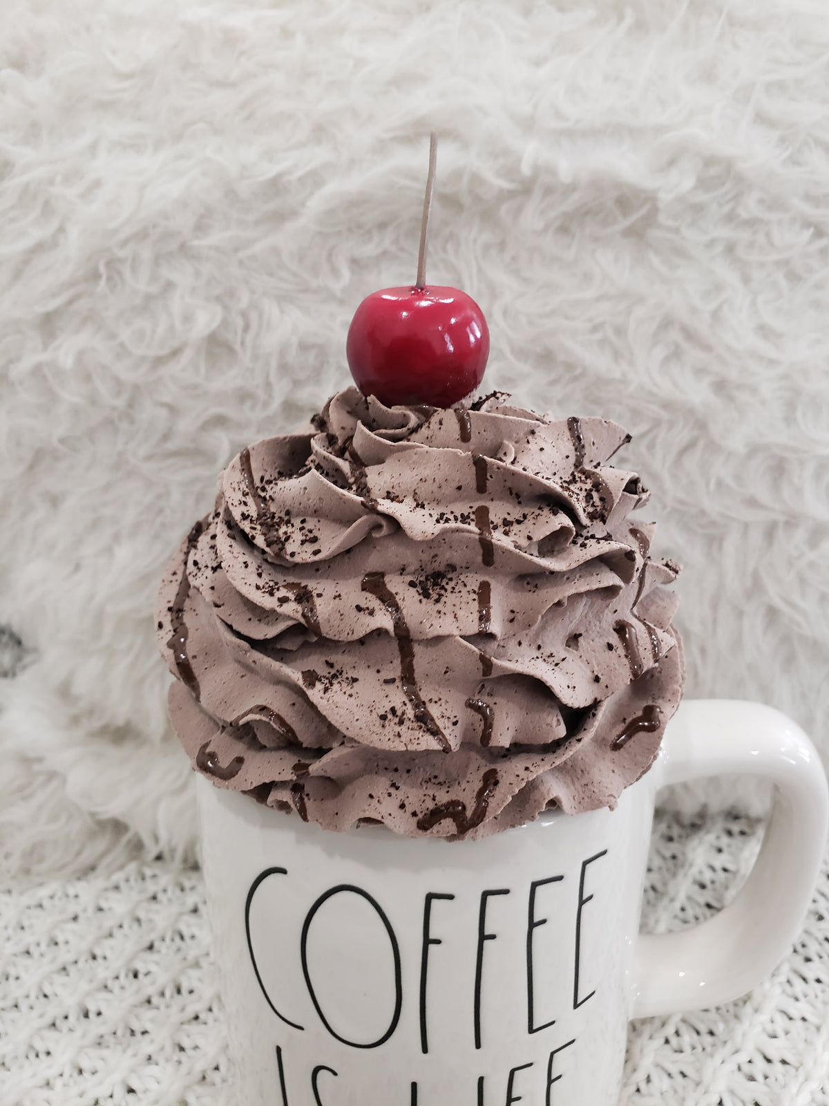 Pip Posh Design Faux Sweet Décor Chocolate Cherry Drizzle Mug Topper Collection