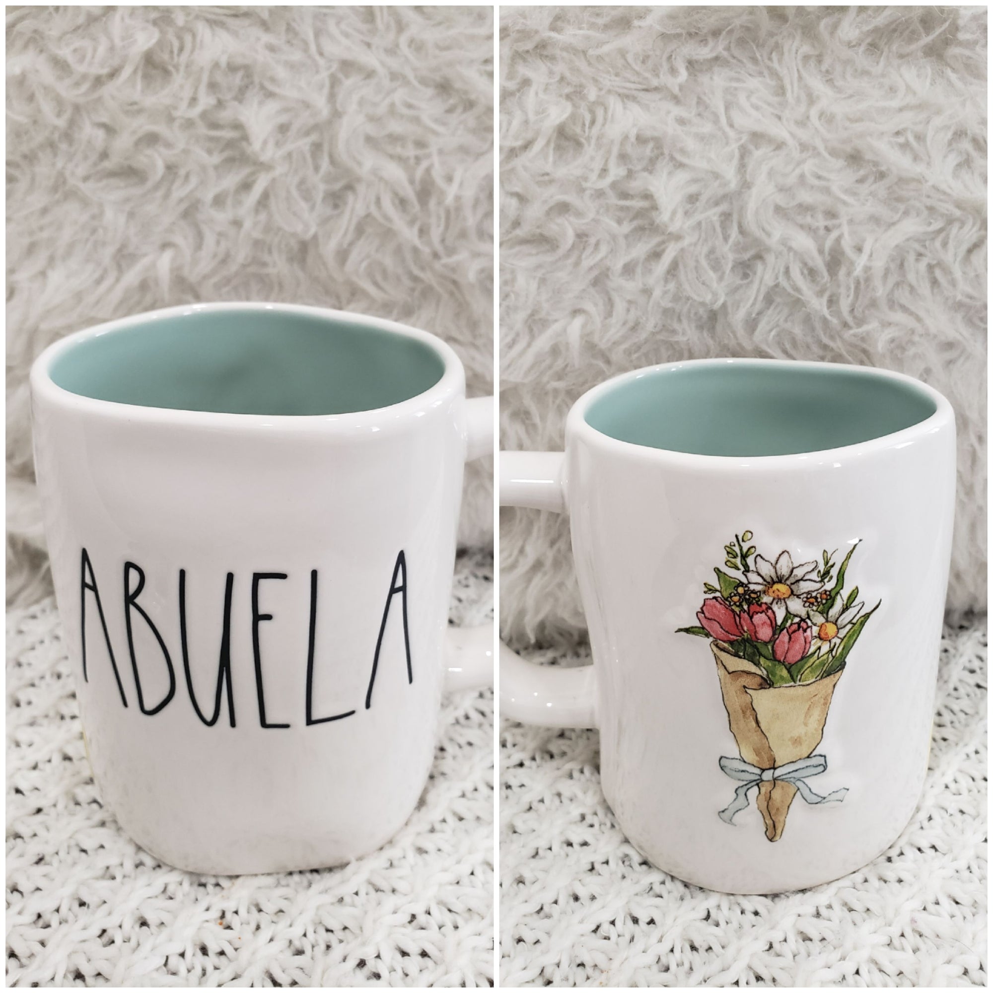 Rae Dunn "Abuela" Flower Bouquet Double Sided Mug Collection