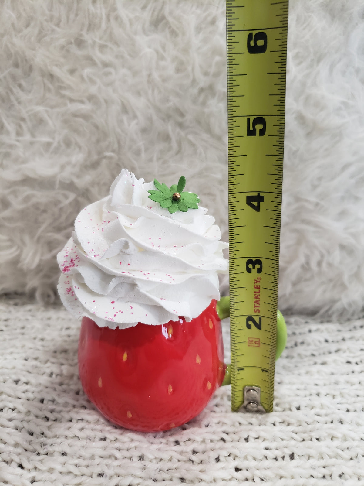 Pip Posh Design Faux Sweet Décor Mini Strawberry Mug &amp; White Whipped Topper Spring Collection