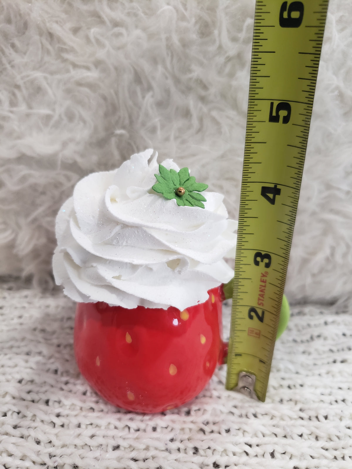 Pip Posh Design Faux Sweet Décor Mini Strawberry Mug &amp; White Whipped Topper Spring Collection