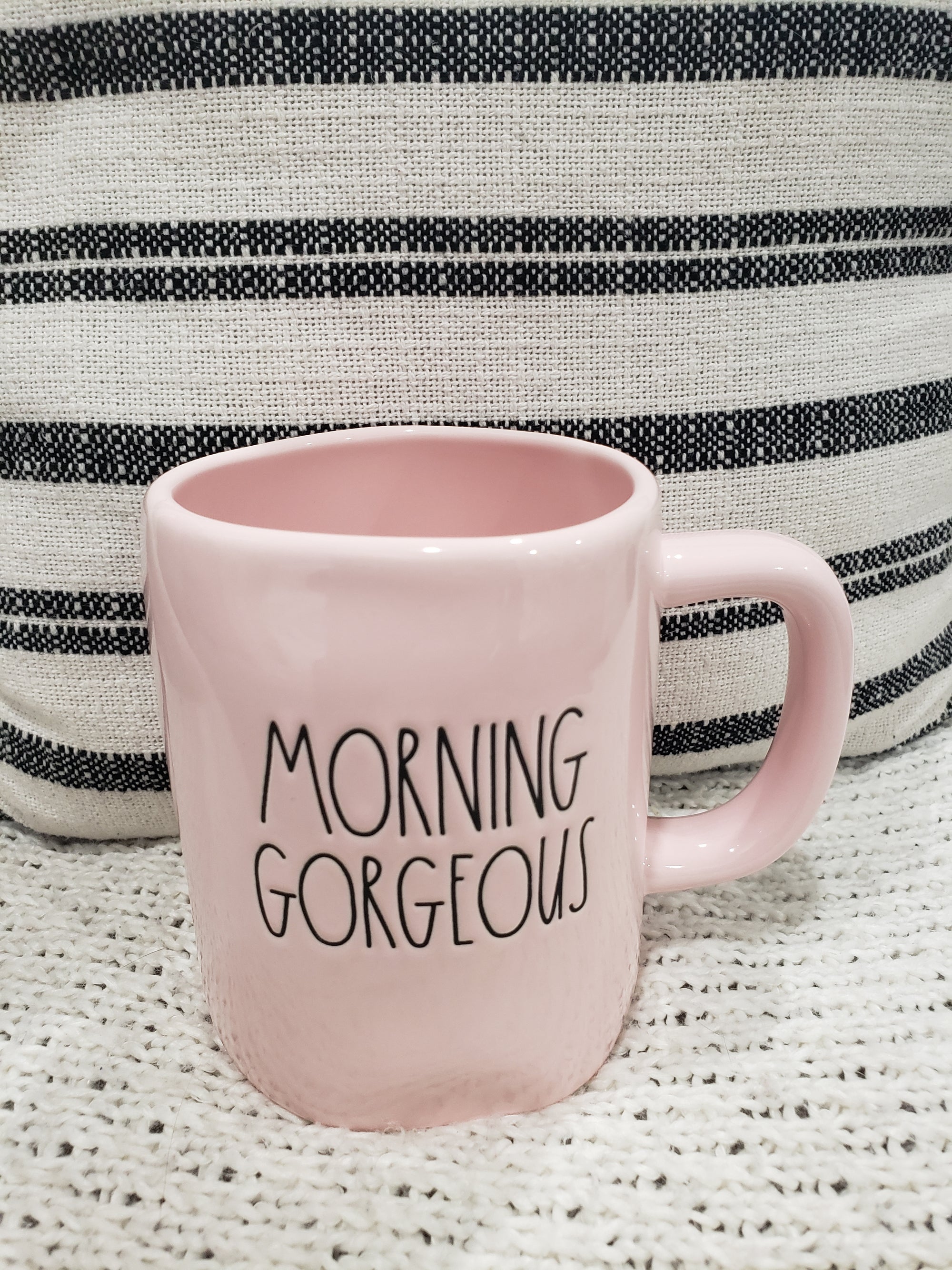 Rae Dunn "Morning Gorgeous" Powder Pink Mug Collection