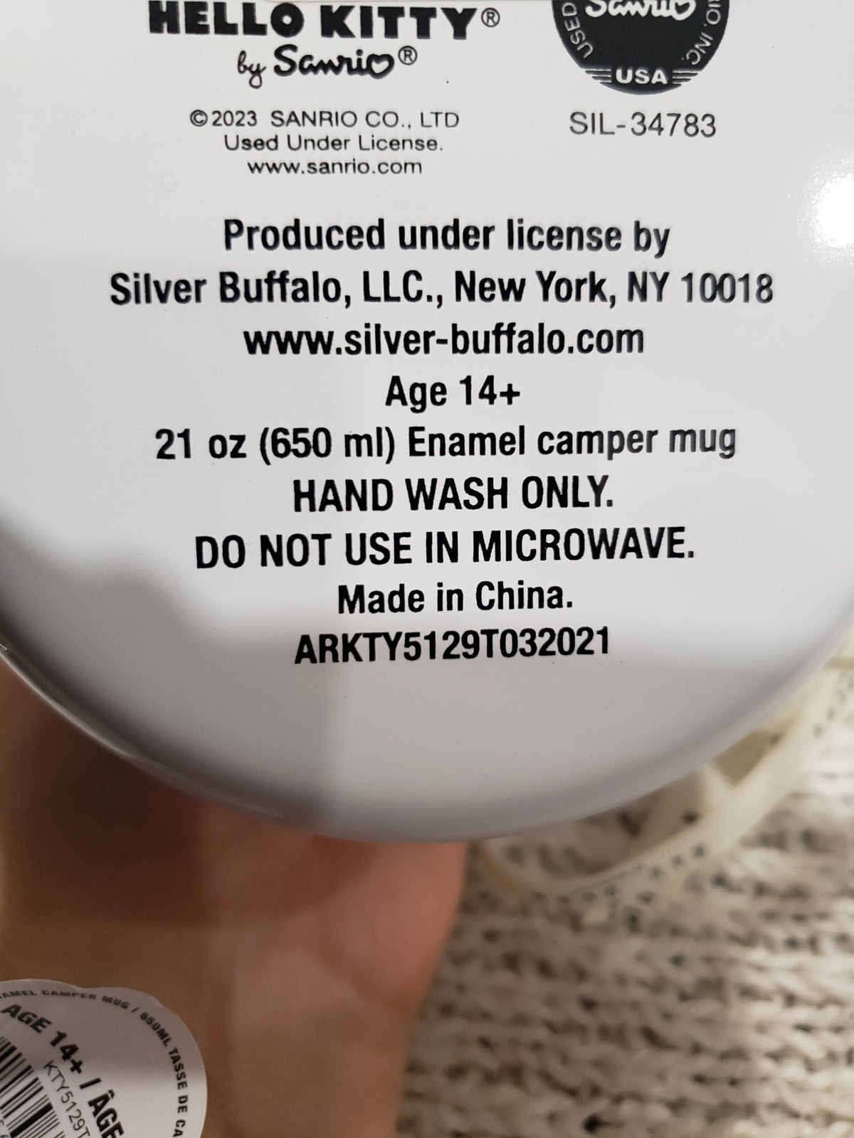 Hello Kitty &quot;Hello&quot; Double Sided 21oz Mug Hk Collection