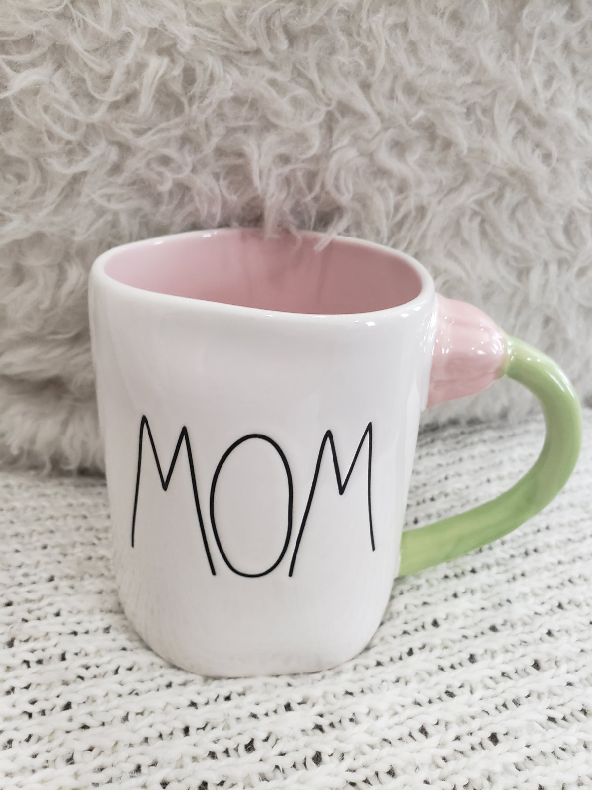 Rae Dunn &quot;Mom&quot; Flower Handle Mug Spring Collection