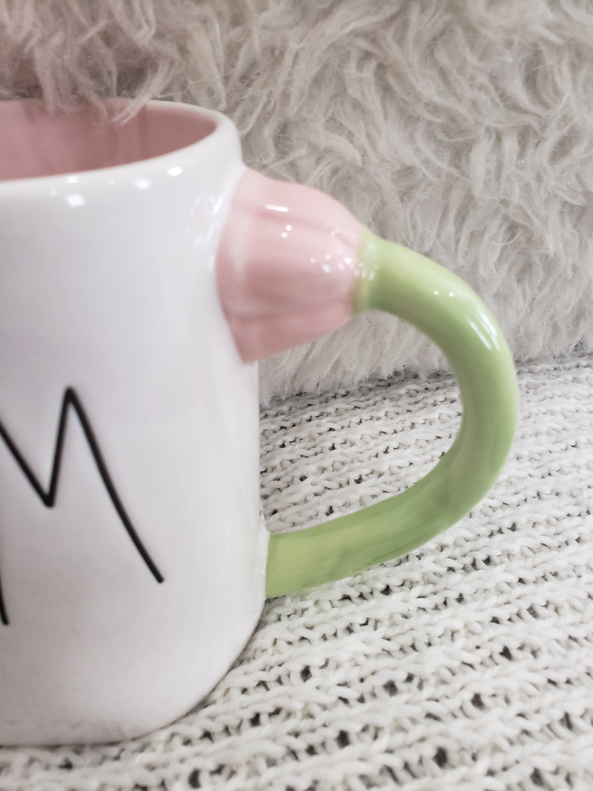 Rae Dunn &quot;Mom&quot; Flower Handle Mug Spring Collection