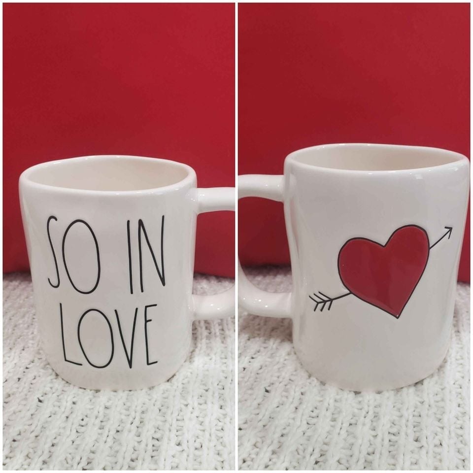 Rae Dunn "So In Love" Heart Double Sided Mug Collection