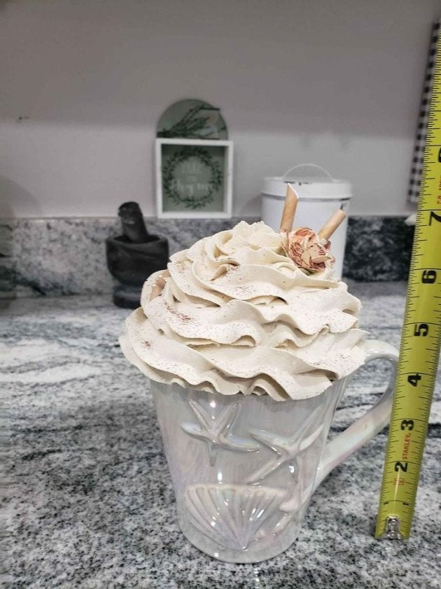 Pip Posh Designs Faux Sweet Décor Whipped Topper Iridescent Sea Shell Mug Collection