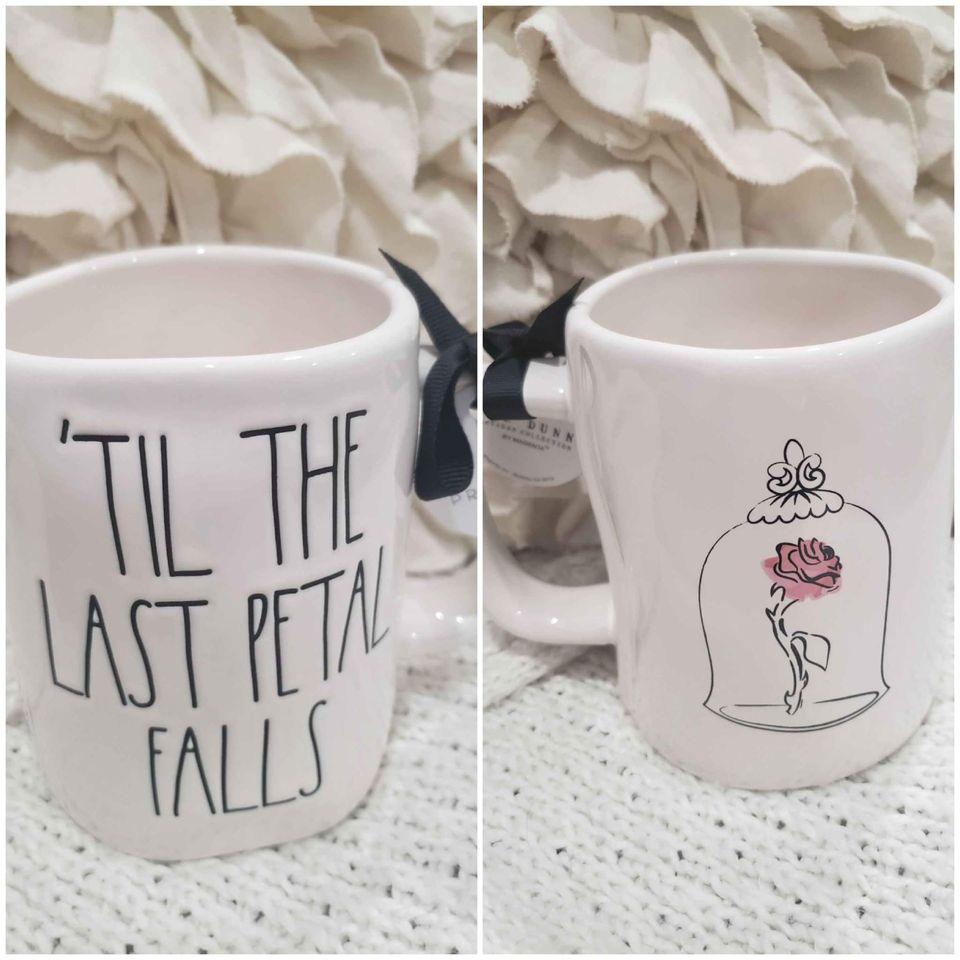 Rae Dunn " 'Til The Last Petal Falls" Double Sided Mug Collection