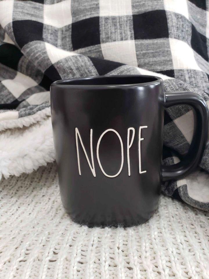 Rae Dunn "Nope" Black Mug Collection