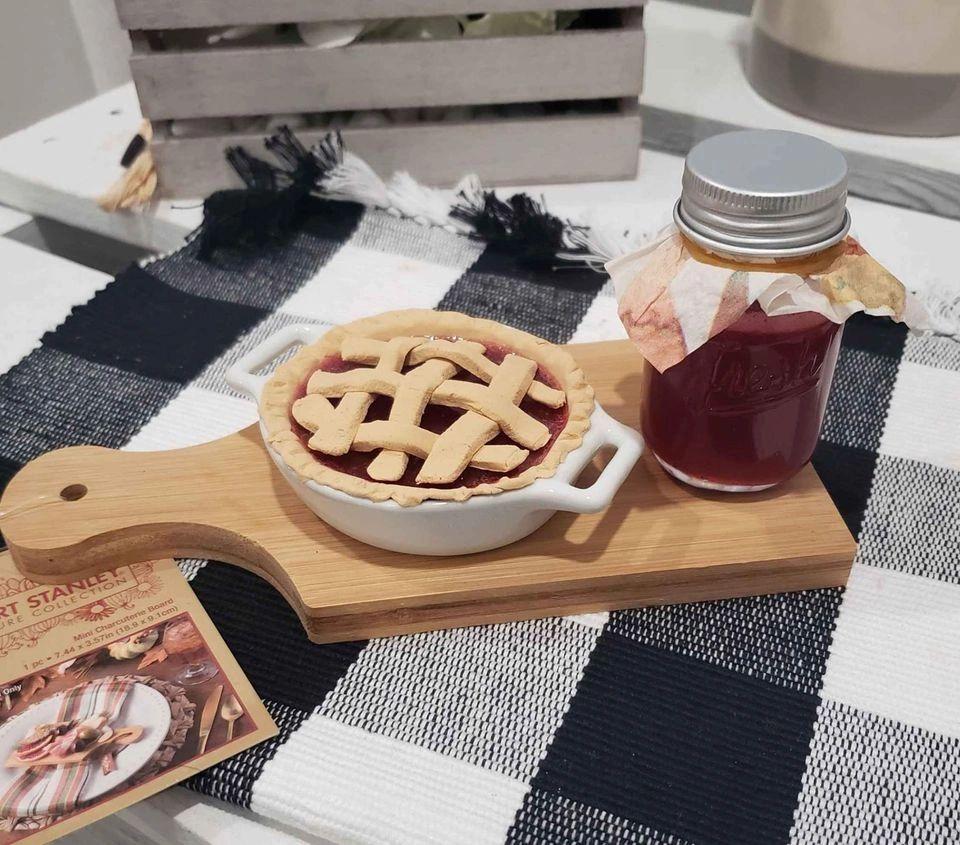 Pip Posh Design Faux Sweet Décor Mini Cherry Pie &amp; Strawberry Jam Collection Set of 3