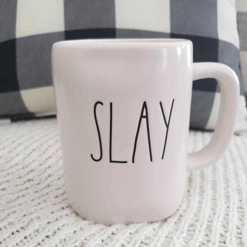 Rae Dunn "Slay" White Mug Collection