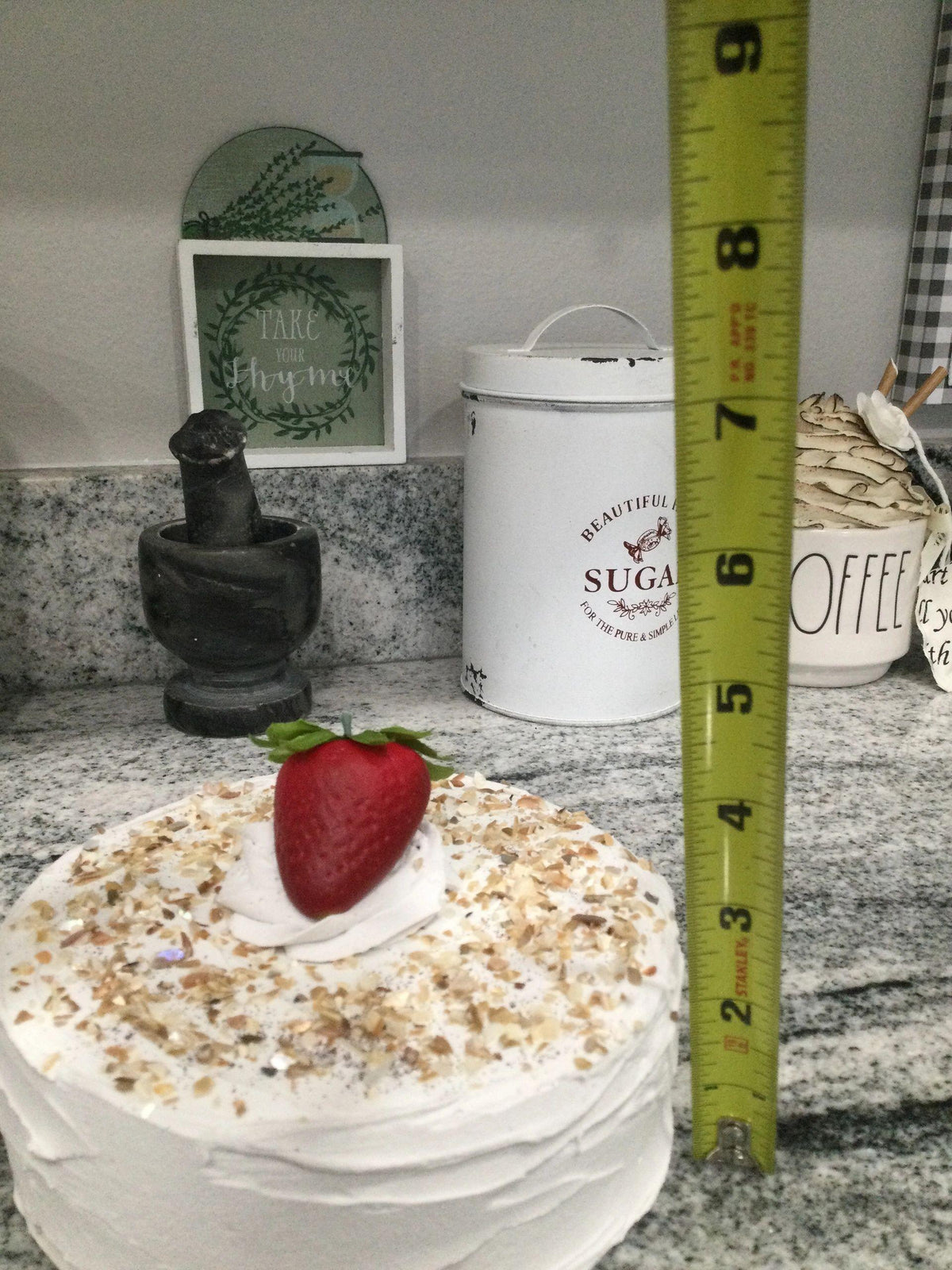 Pip Posh Design Faux Sweet Décor Strawberry Vanilla Cake