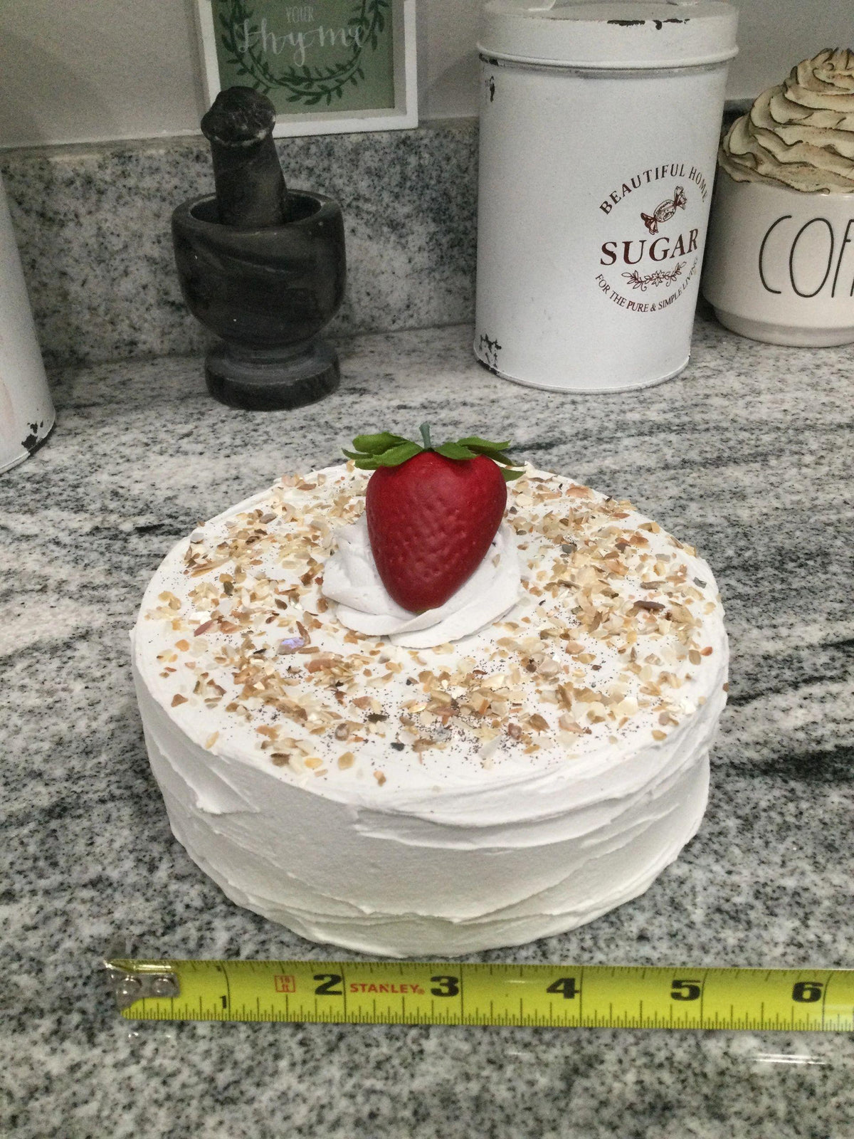 Pip Posh Design Faux Sweet Décor Strawberry Vanilla Cake