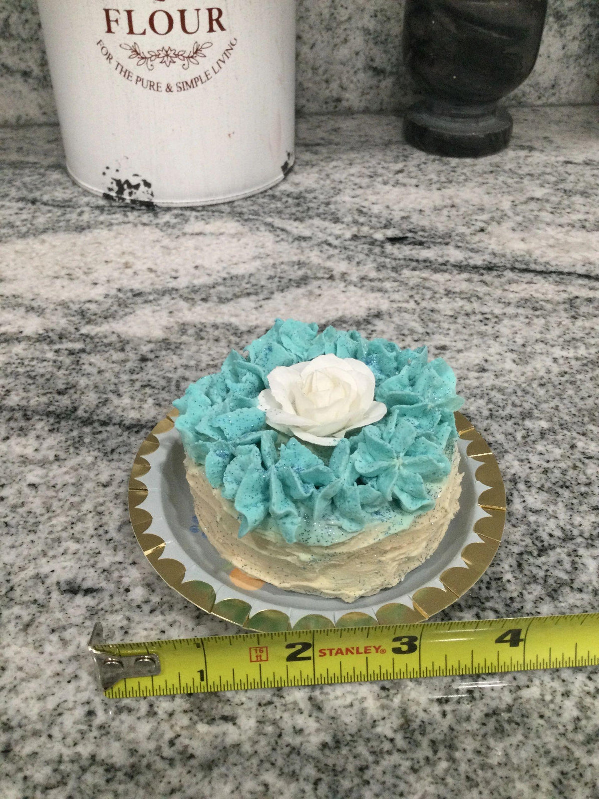 Pip Posh Design Faux Sweet Décor Mini Blue Raspberry Cake