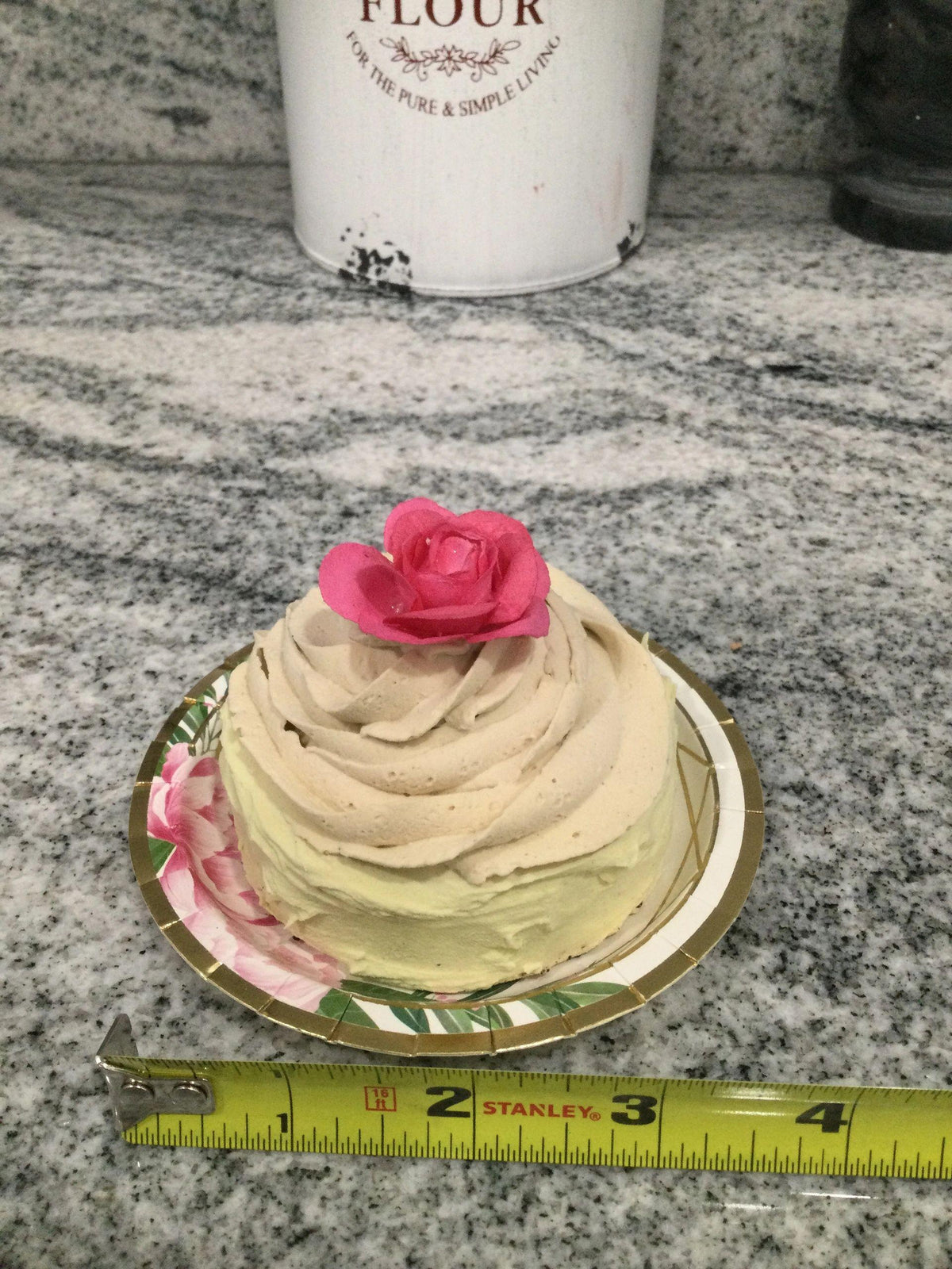 Pip Posh Design Faux Sweet Décor **Mini** Pink Rose Vanilla Cake