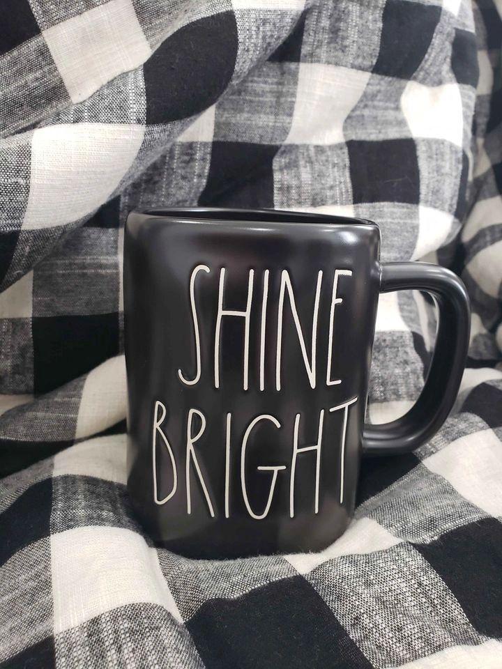 Rae Dunn "Shine Bright" Black Mug Collection